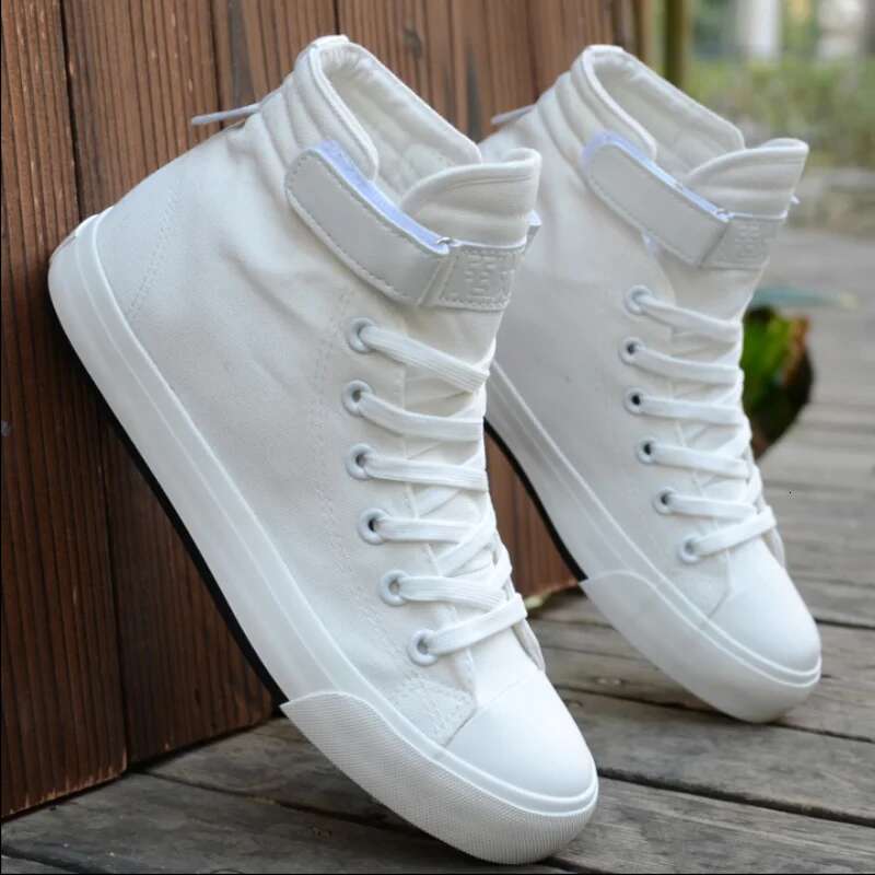 Men High Top White Shoe Summer New Mens Fashion Breathable Canvas Sneakers Non-slip Flat Casual Shoes free shipping shoes