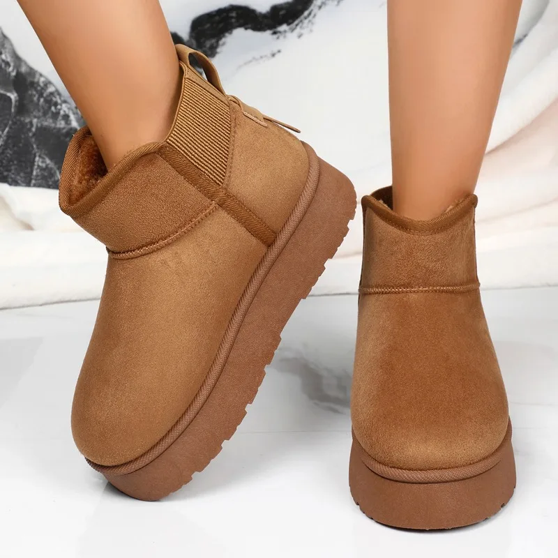 Women's Solid Color Winter Snow Boots - Warm, Versatile, With Non-Skid Outsole