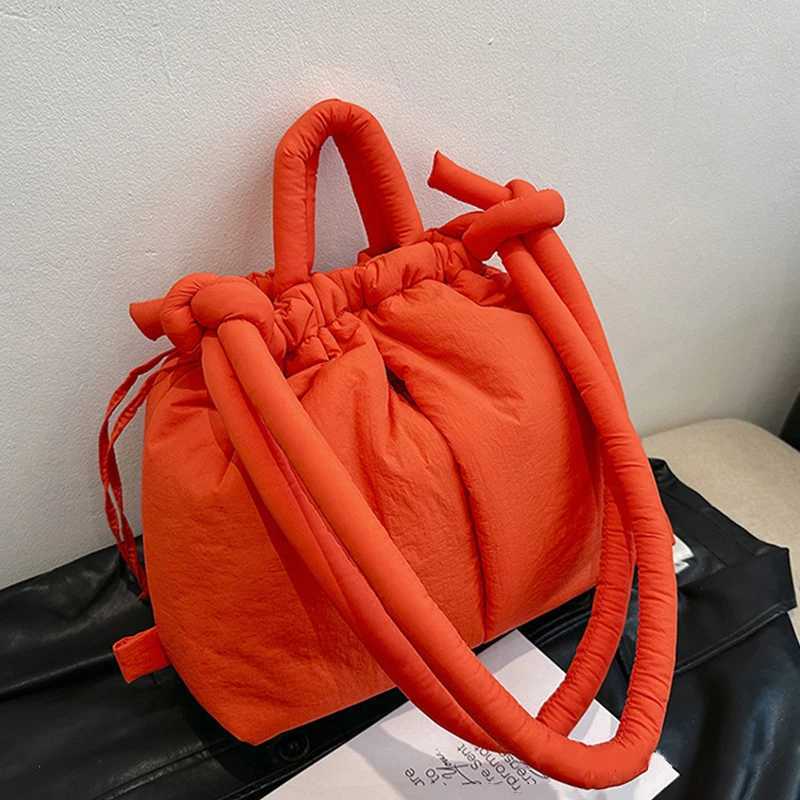 Korean Fashion Fabric Shoulder Bag Soft Dacron Crossbody Bag Mini Tote Purses for Women Underarm Bags Handbags and Purses Z240924