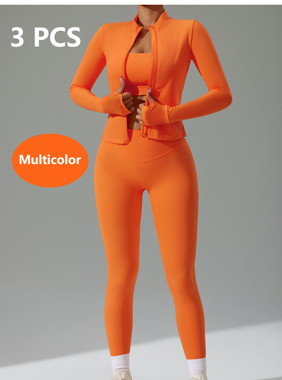 Zipper tight long sleeved yoga suit, women's running and Three-piece yoga suit, cloud breathable sports Yoga clothes