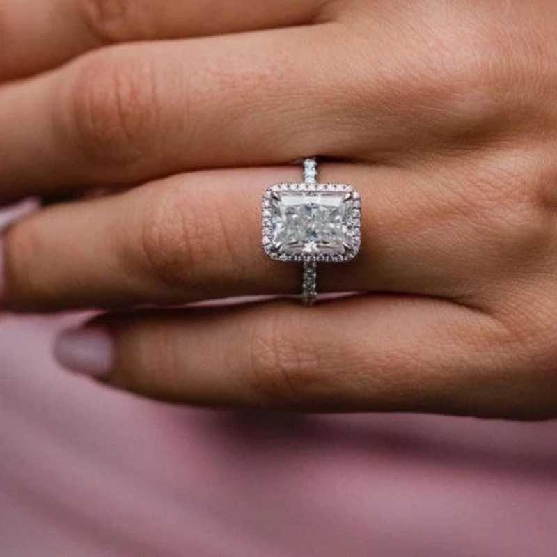 Luxury Princess Wedding Ring Female Engagement Ring Cutting Natural Zircon Bridal Jewelry Anniversary Girl Gift W240925