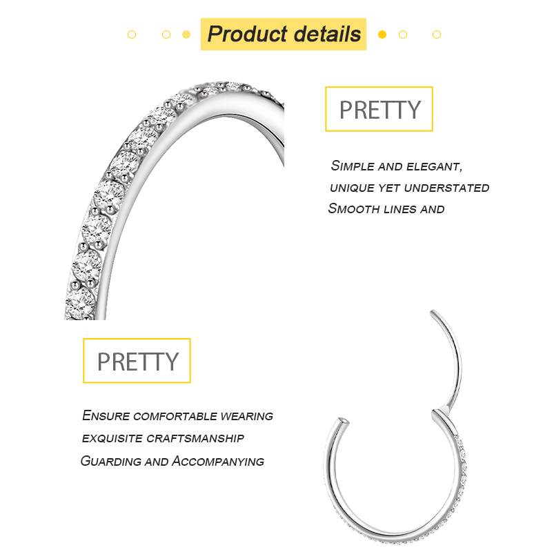TUPMI Surgical Steel Nose Hoop 14k Gold CZ Nose Rings Handmade Stainless Steel Cartilage Earrings Tragus Helix Hoop Nose Rings Piercing Jewelry for Wo