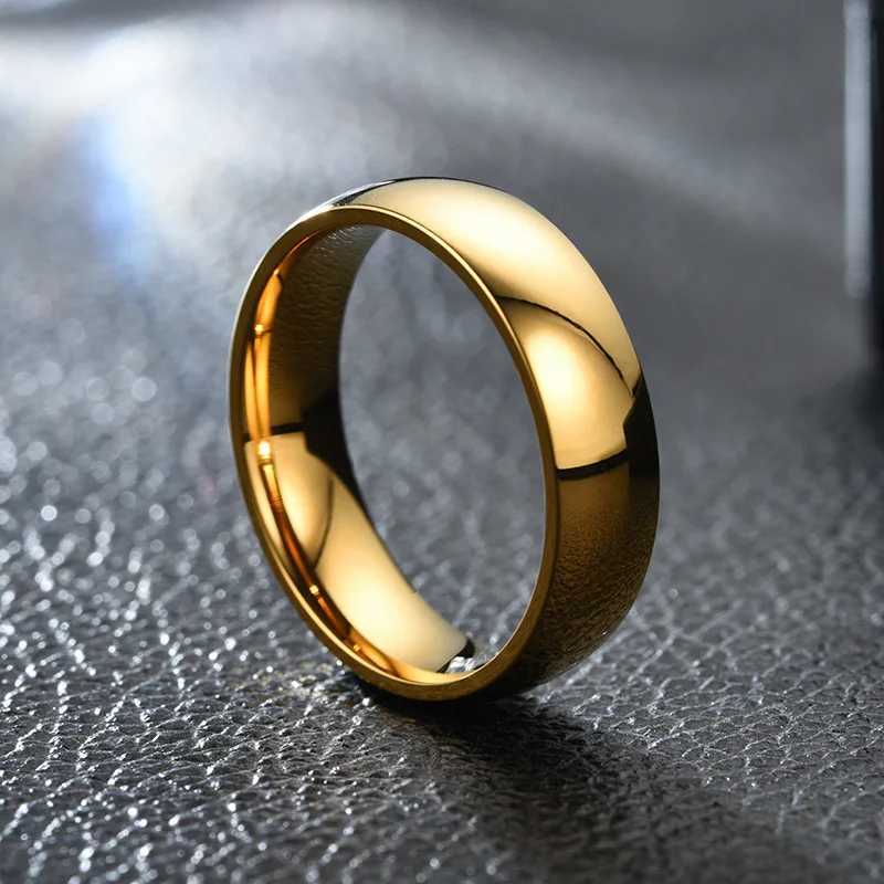 Golden Lover Crystal Stainless Steel Ring suitable for men women wedding bands custom carved names charming gifts W240925