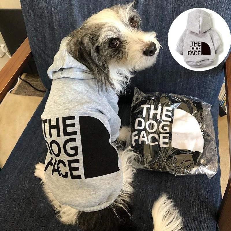 Dog Hoodie The Dog Face Printed Sweatshirt Warm Dog Sweater Solid Colors Dog Clothes Apparel with Hood Pet Clothes and Sweater Coat All in One CH275 a