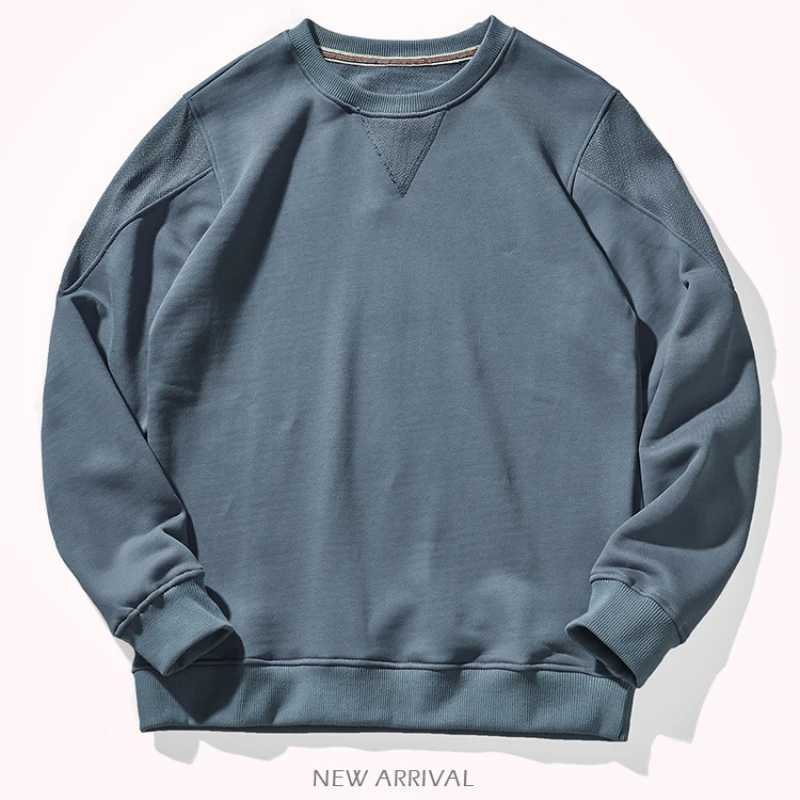 Heavyweight cotton top mens 2022 new autumn round neck cotton Pullover SweaterX240925