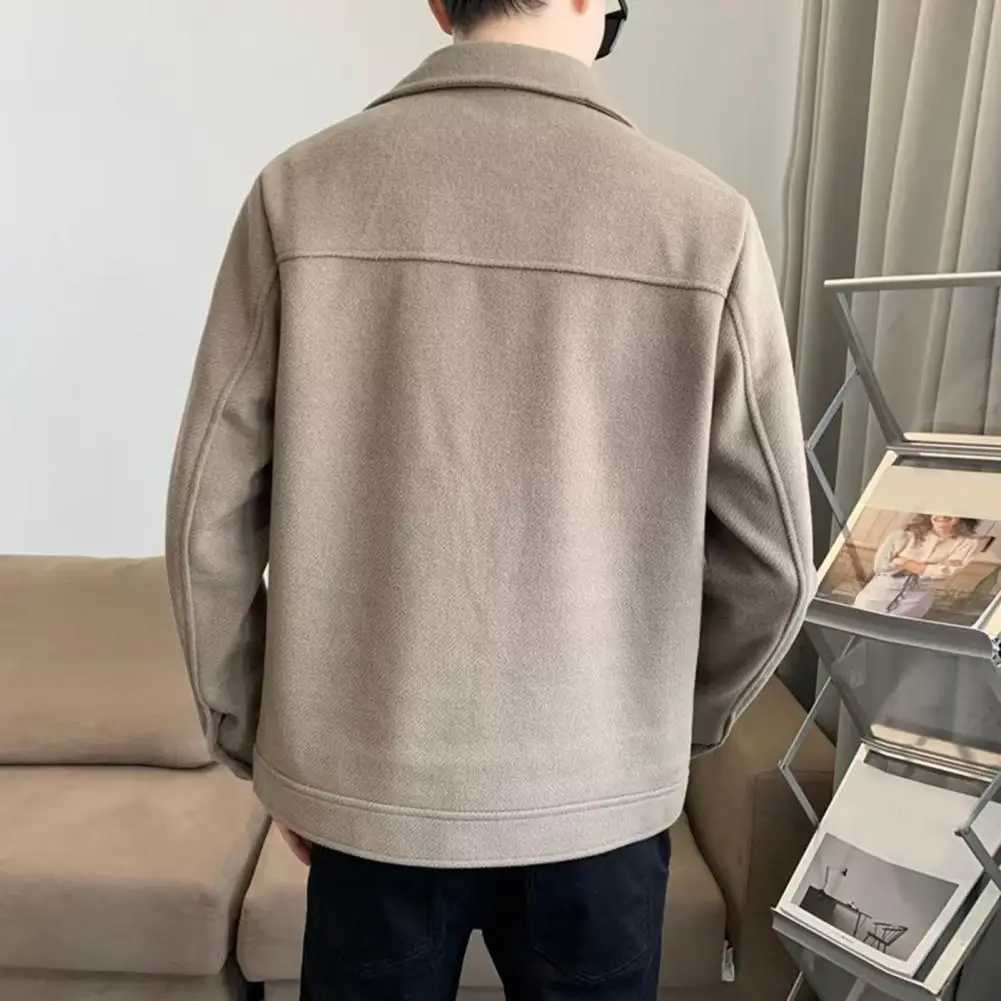 Fashionable mens jacket casual mens jacket mens thick open collar jacket with lapel mens single breasted Y240925