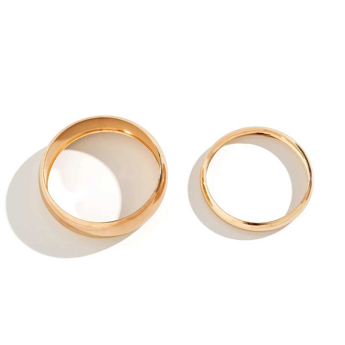 2Pcs/Set Punk Glossy Smooth Big Heavy Metal Closed Bangle for Women Retro Arm Bracelet Pulseras Grunge Jewelry Steampunk Men NewX240925