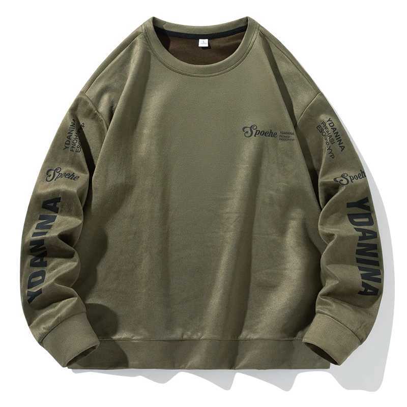 Korean Mens Hoodie Casual Fashion Youth Round Neck Letter Printed Sports Top Y2k Harajuku Street Trend Mens Clothing M-5XLX240925