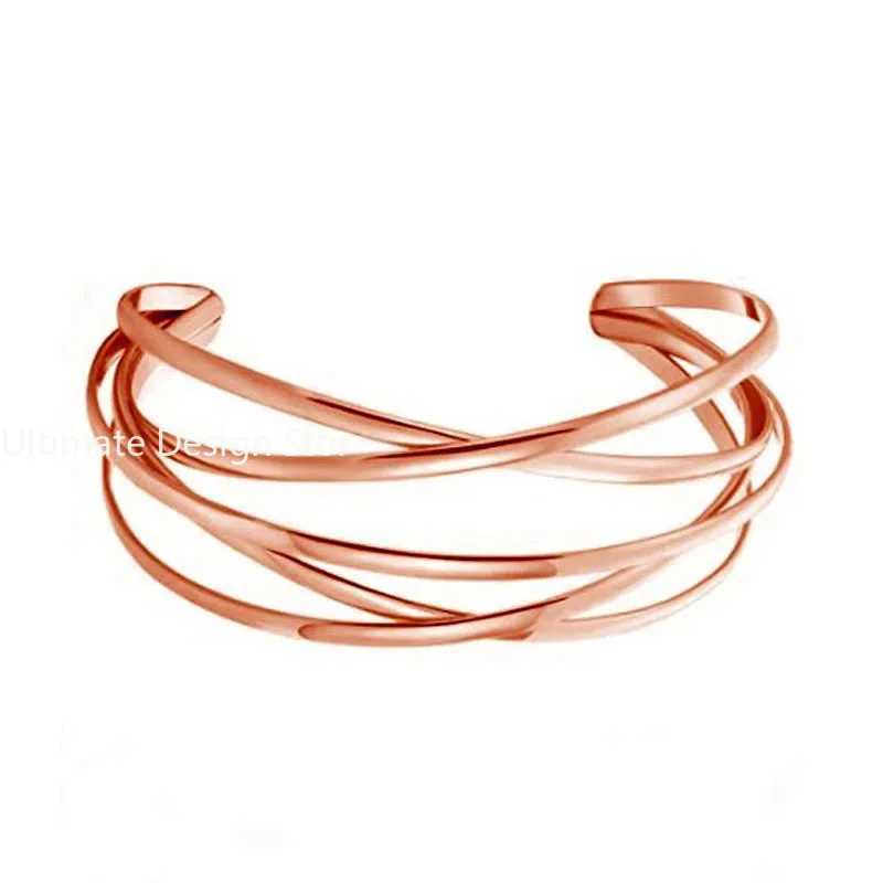 Punk Hollow Alloy Bangles For Women Gold Silver Color Cuff Bracelet Open Adjustable 2024 Fashion Jewelry NewX240925