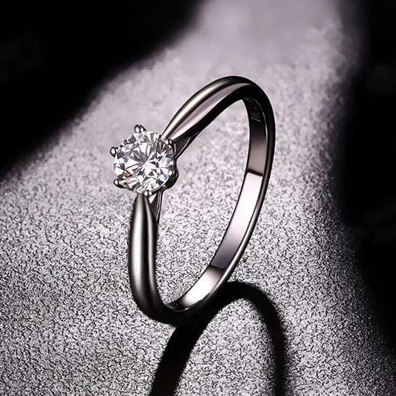 18K white/gold-plated womens gift engagement party ring size 5-10 W240925