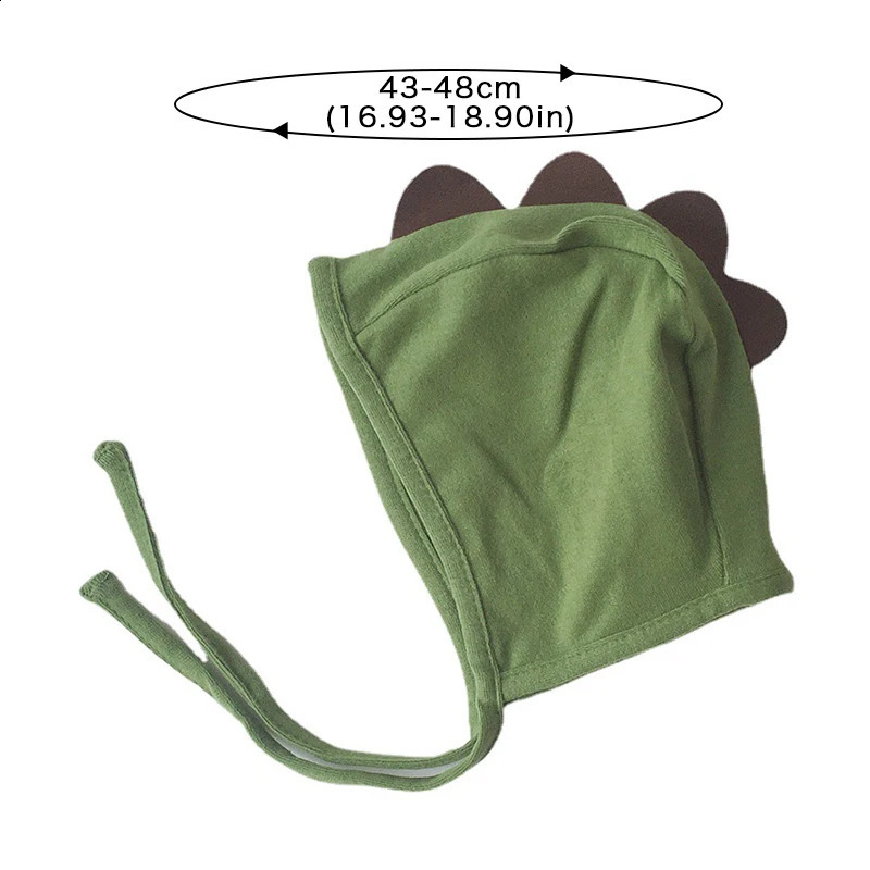 Cartoon baby earmuffs cute dinosaur suitable for childrens Beanie solid color cotton lace 240925