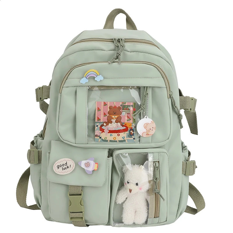 Cute Women Backpacks Waterproof MultiPocket Nylon School Backpack for Student Female Girls Kawaii Laptop Book Pack Mochilas 240919