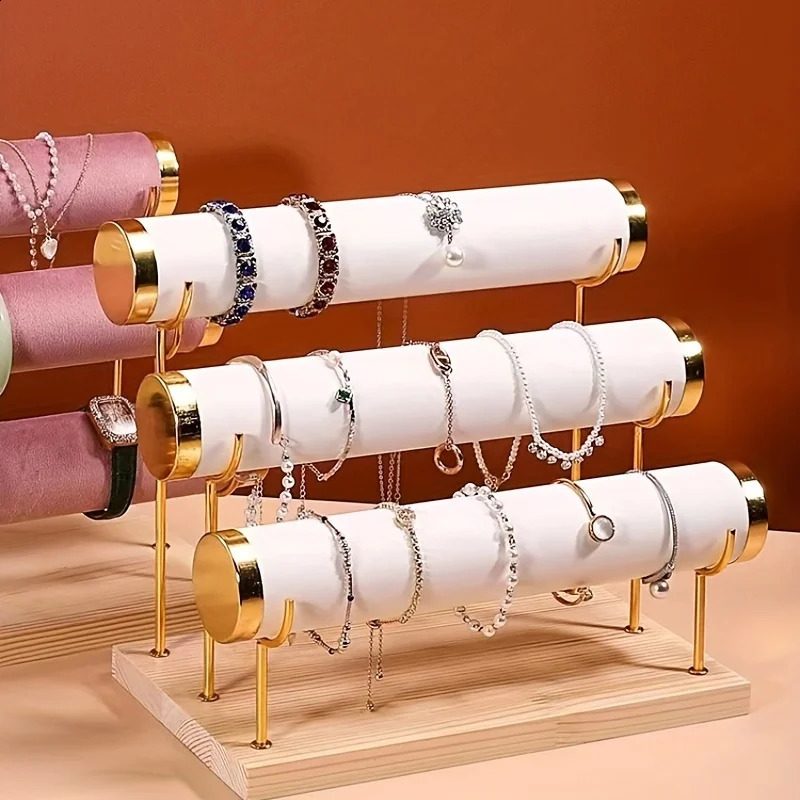 Simple 1/2/3 layer jewelry rack - wooden bracelet holder for women and men ideal choice for gifts 240918