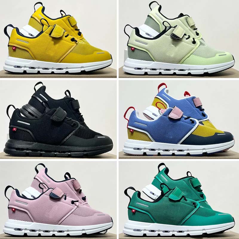 2024 Cloud 5 Kids Running Shoes Running Youth Infant Toddlers Designer Trainers Boys Filles Sneakers Green Boy Genre Sneaker