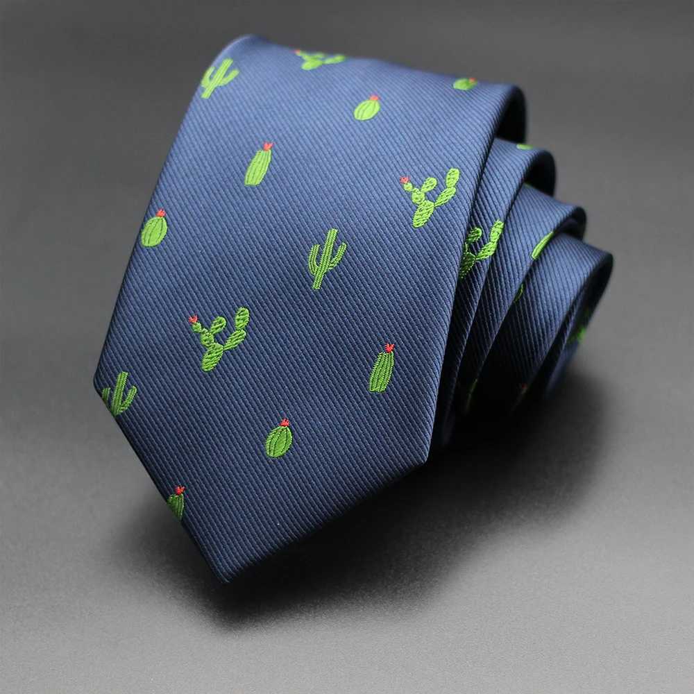 Mens Business Classic Tie 7cm Jacquard Cartoon Pattern Wedding Collar Daily Wearing Tie Accessories Gifts Y240925