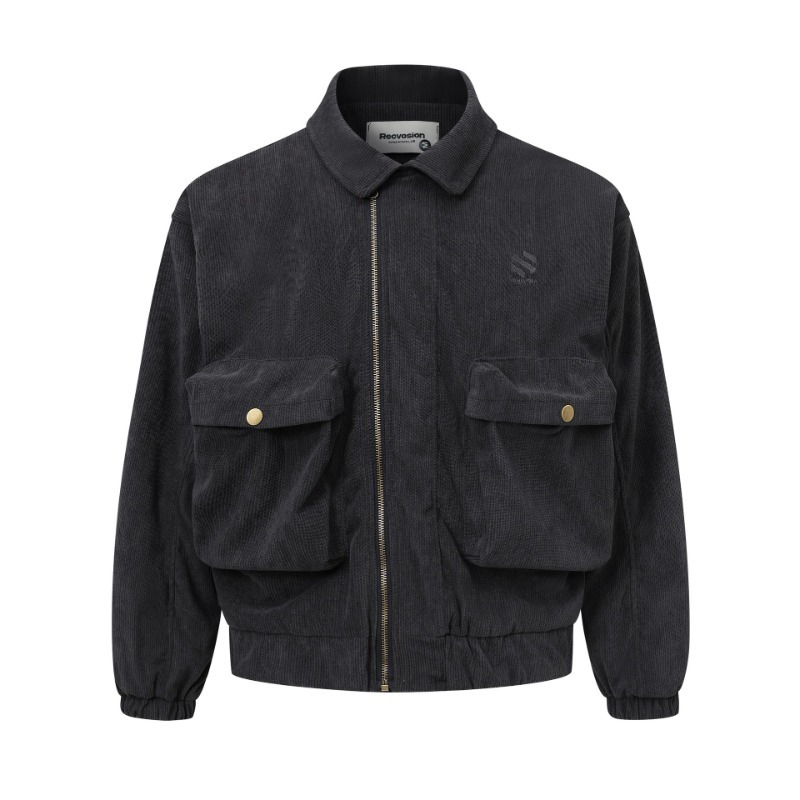 Fall 2024 New American Street Fashion Corduroy Three-Dimensional Pocket Jacket For Men