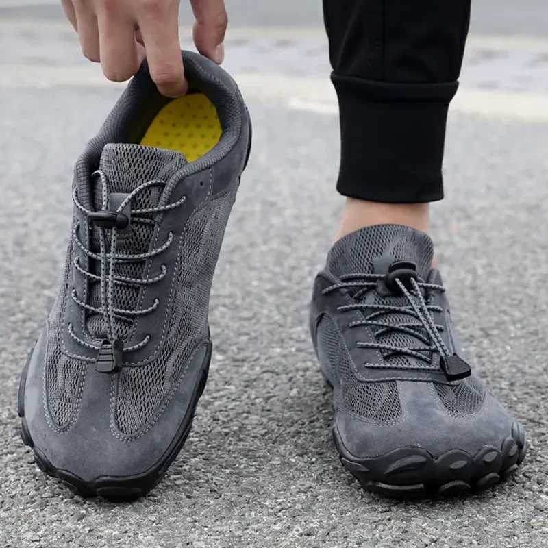 New mens and womens hiking shoes mens wide shoes breathable mesh barefoot wide toe shoes womens flat hiking M240924