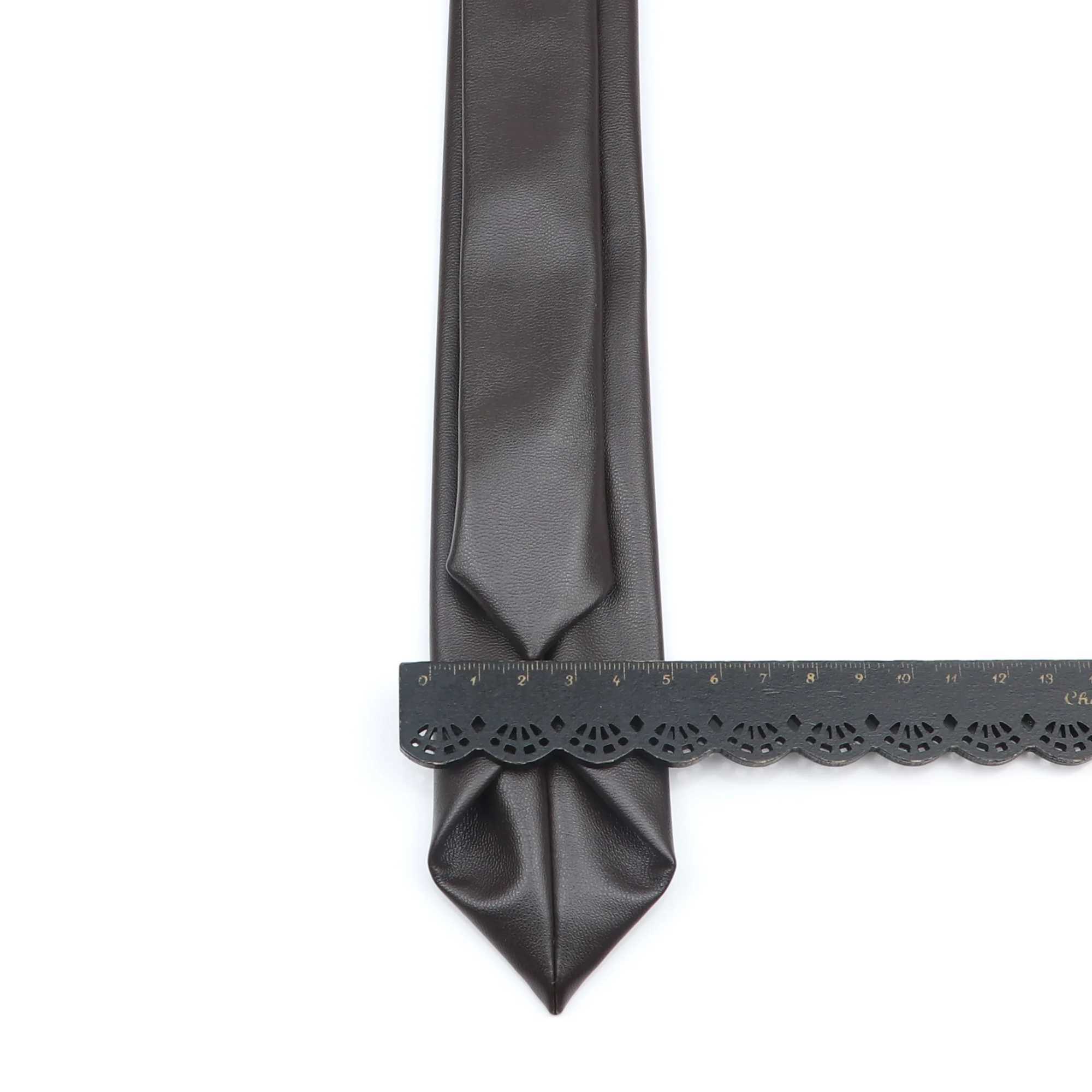New PU Leather Tie for Mens Casual PU Collar Fashion Solid Mens 5CM Wide Collar Used for Wedding Business Set Tight Tie Y240925