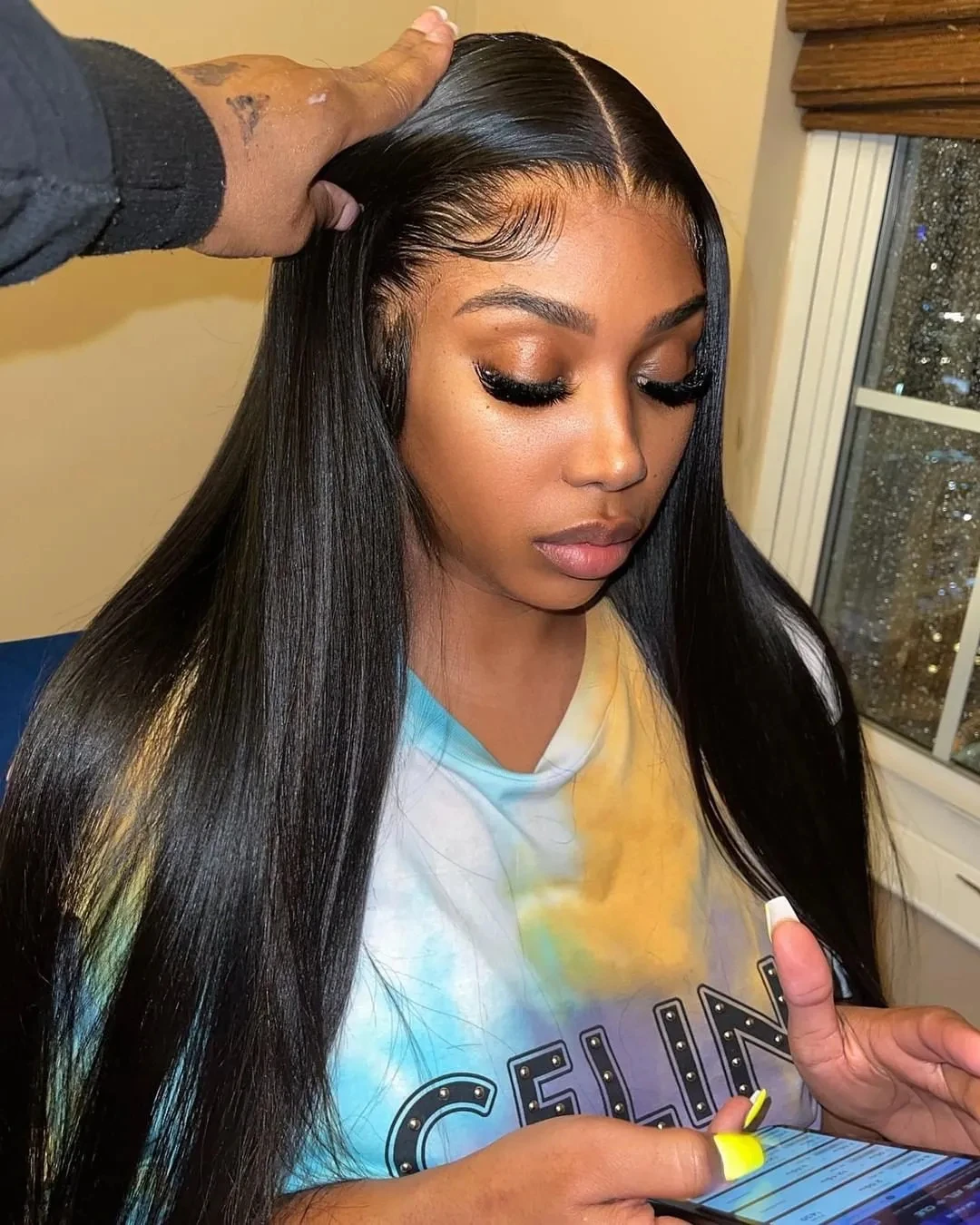 Free shipping Easy Go Peruvian Straight 13x4 Front Pre-Cut Human Hair Wigs Ready To Wear 360 Lace Closure Wig