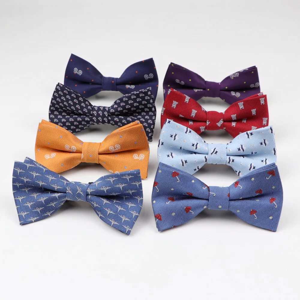 Childrens Fashion Polter Tie Childrens Classic Tie Umbrella Car Fish Airplane Bicycle Party Pet Tie Y240925