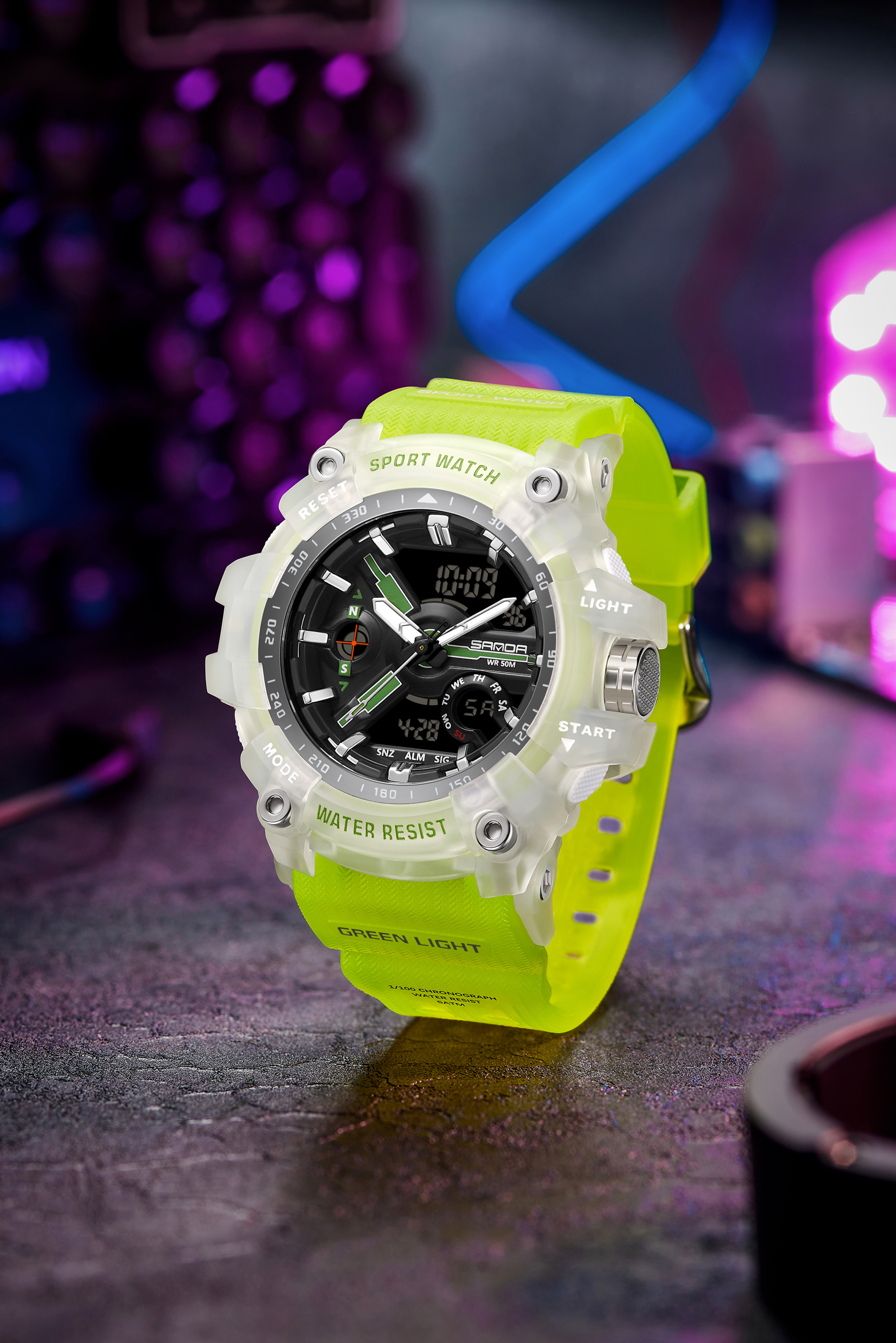 SANDA 3179 Digital Men's Military Watch 50M Waterproof Watch Dual Display Quartz Sports Watch Men's Night Light Relogio Masculino 08