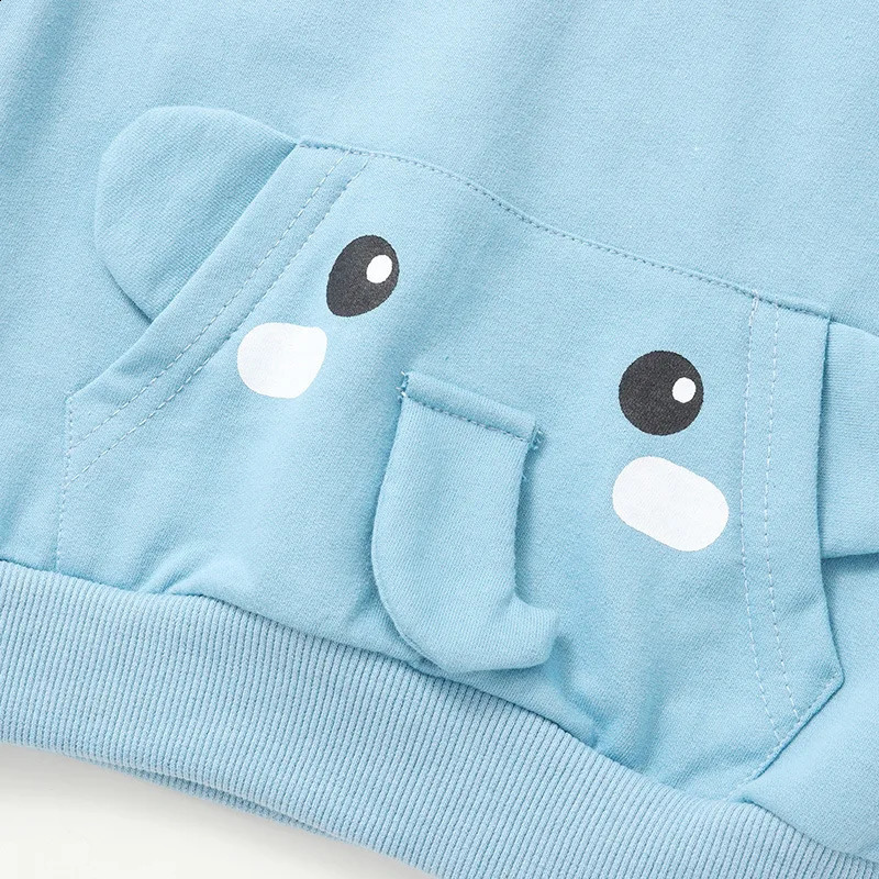 Ins Autumn Baby Girls 2PCS Clothing Set Cotton 3D Cartoon Pocket Childrens Sportswear Patch Jogging Pants 13Y 240925