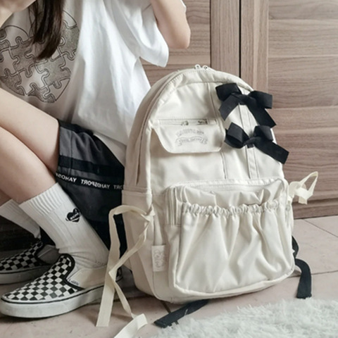 Designer backpack with high aesthetic value for girls, bow shaped backpack 2024 new model