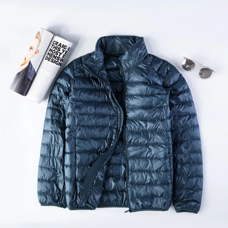 mens lightweight short jacket with down collar fashionable couple casual fashion lightweight autumn and winter jacket 240923