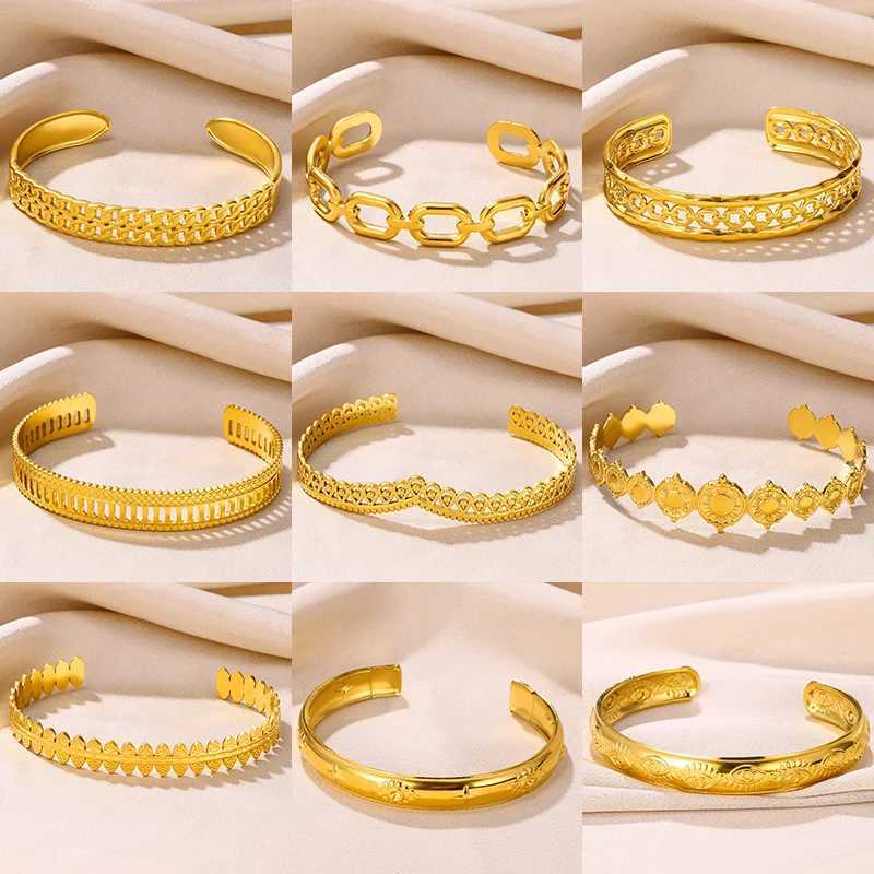 Vintage Eye Bracelet Suitable for Women Gold Color Stainless Steel Chain Open Bracelet Exquisite Party Birthday Jewelry GiftX240925