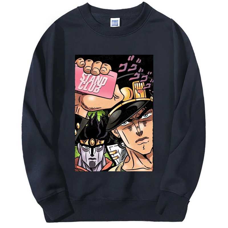 JOJOs Bizarre Adventure Mens Hoodie Sweatshirts Japan Anime JOJO Stone Ocean Male Streetwear Oversize Round Neck SportswearX240925