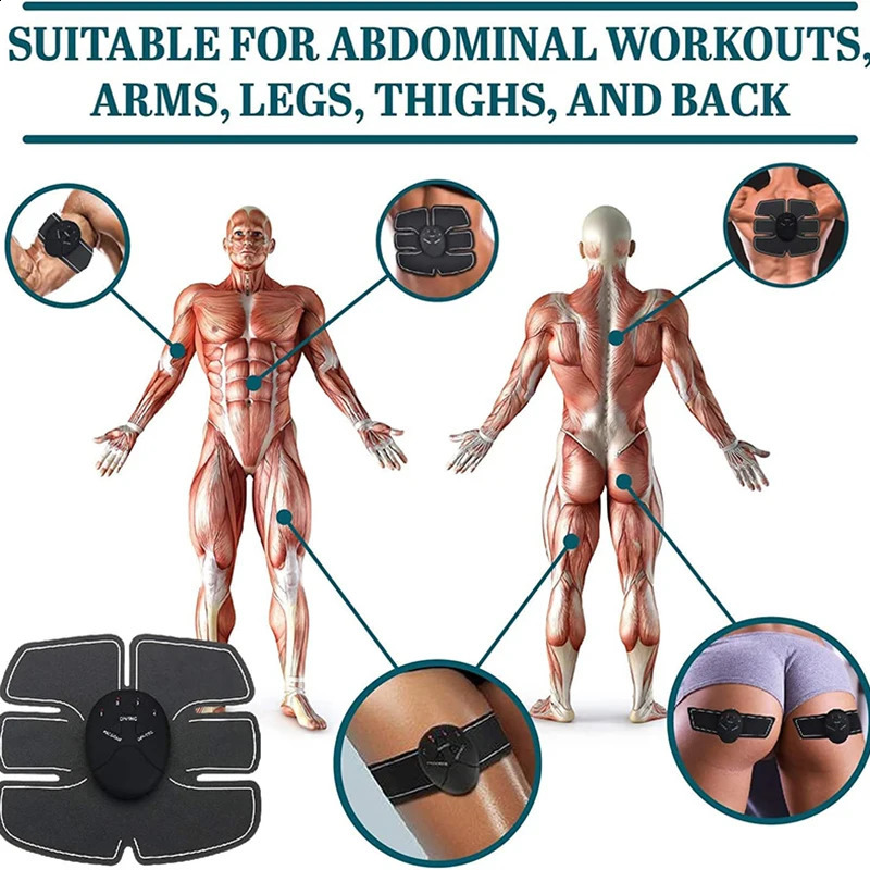 Electric EMS Abs muscle stimulation massager abdominal and hip trainer waist trimmer for arm leg and body shape massage equipment 240919