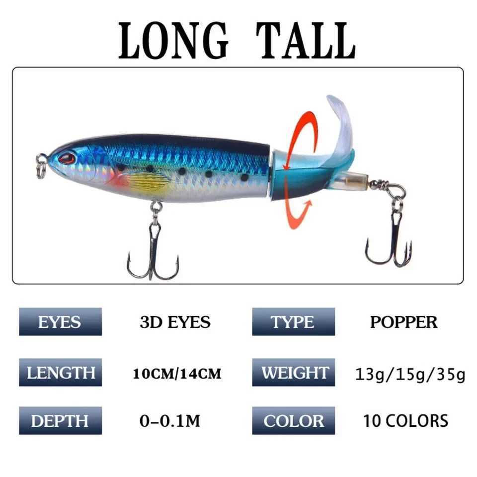 EASYFISH 13g 15g 35g Popper propeller Topwater fishing bait hard crank bait rotating tail fishing CL240925