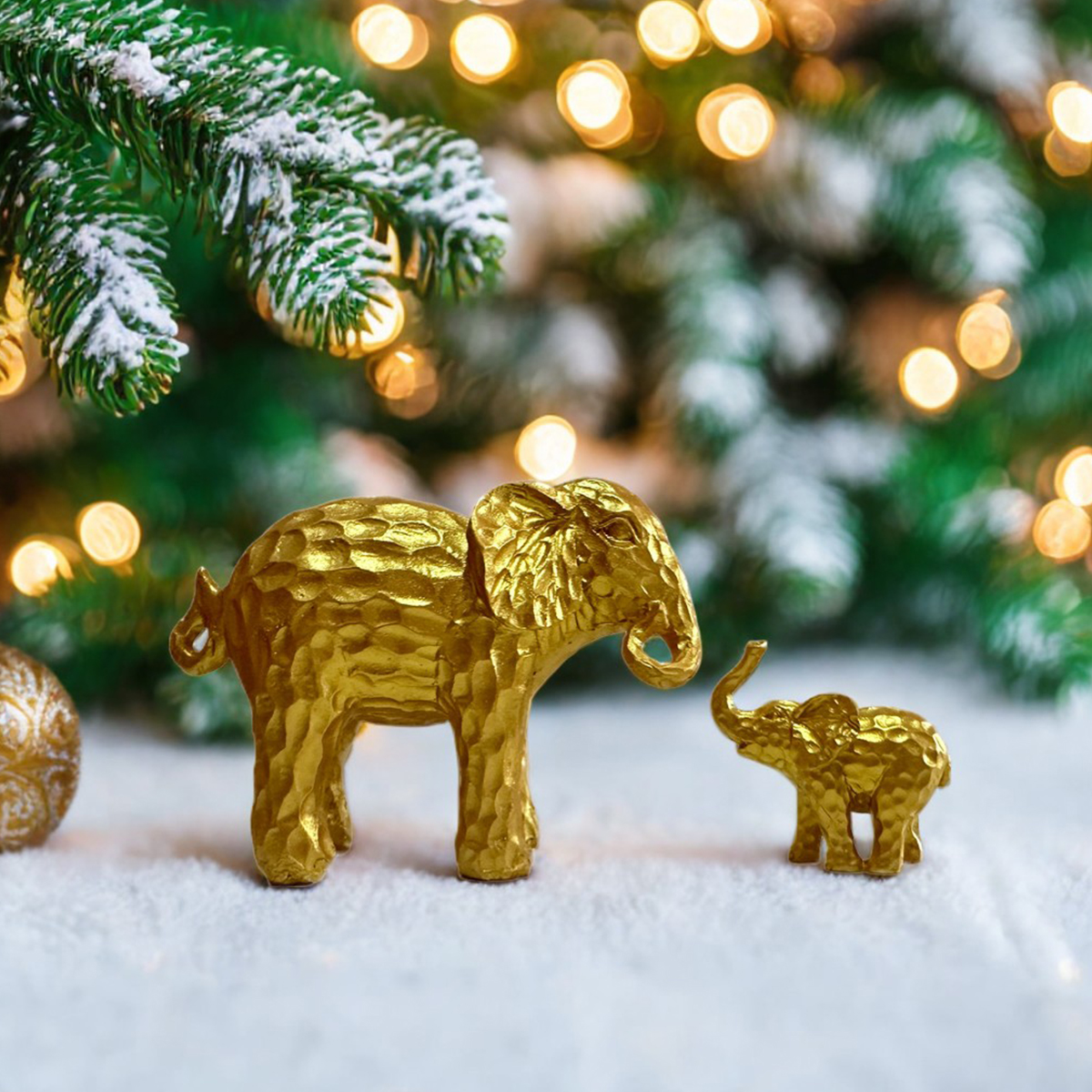 Golden Elephant Statue Inspirational Good Luck Health and Strength Unique Elephant Statue Gift for Female Mums