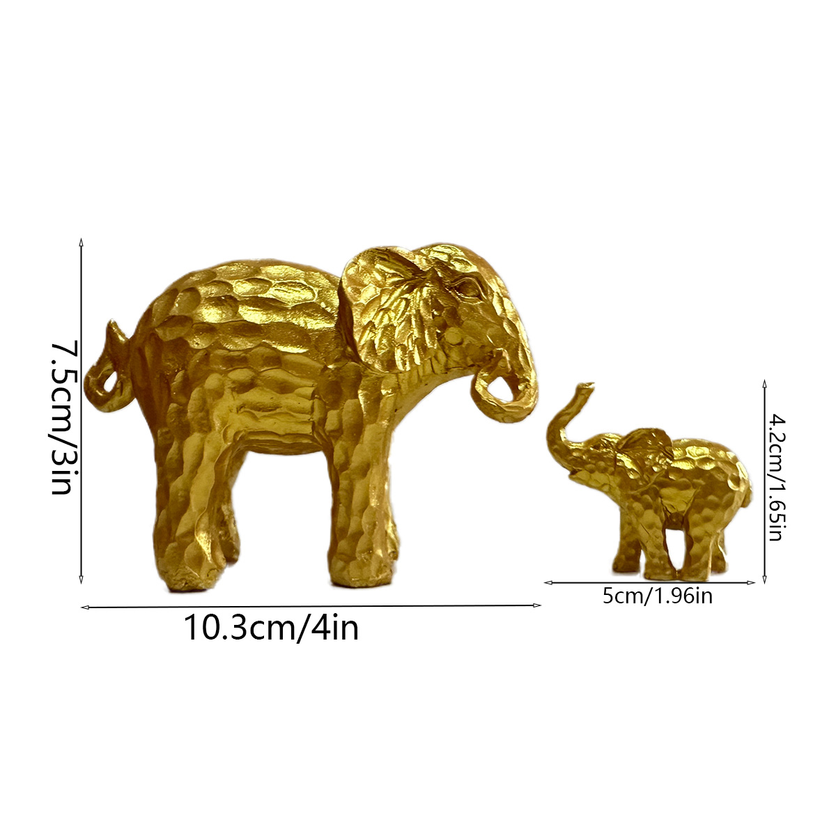 Golden Elephant Statue Inspirational Good Luck Health and Strength Unique Elephant Statue Gift for Female Mums