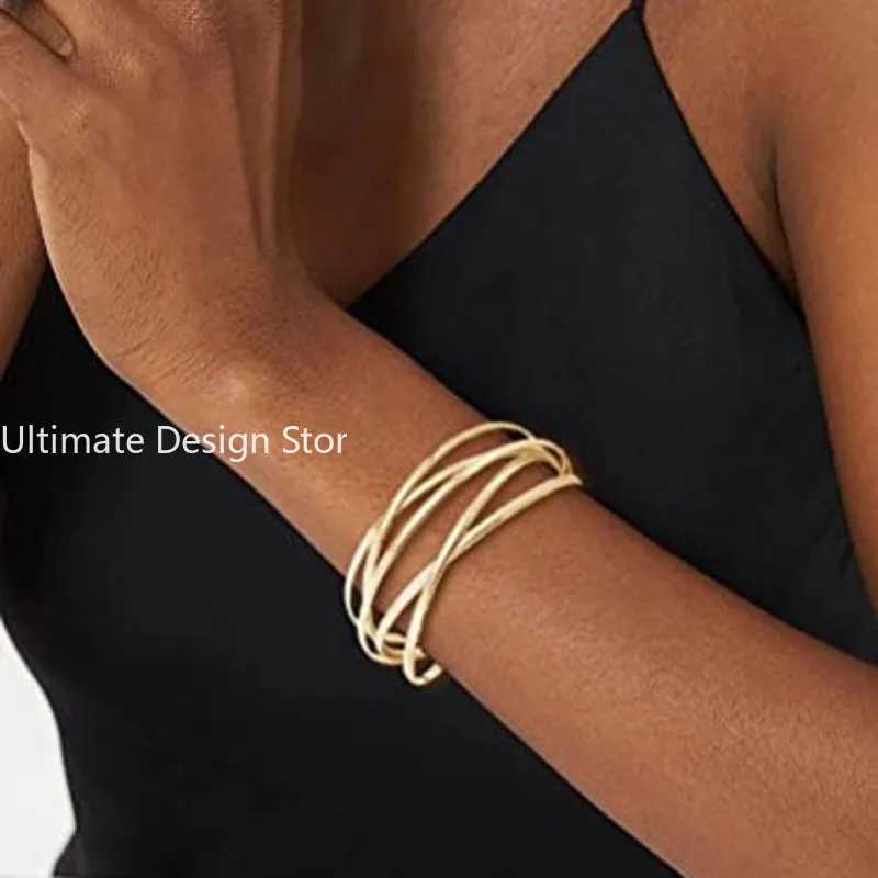 Punk Hollow Alloy Bangles For Women Gold Silver Color Cuff Bracelet Open Adjustable 2024 Fashion Jewelry NewX240925