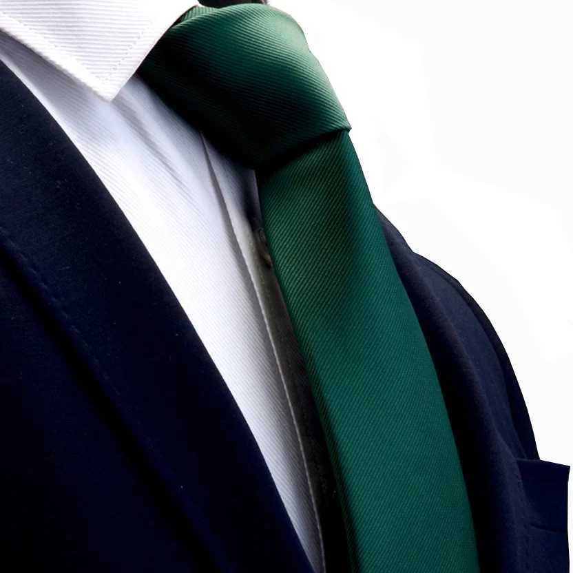RBOCOTT Classic Mens Collar 8cm Silk Jacquard Tie Pure Green Gold Tie Mens Business Wedding Party Gift Y240925