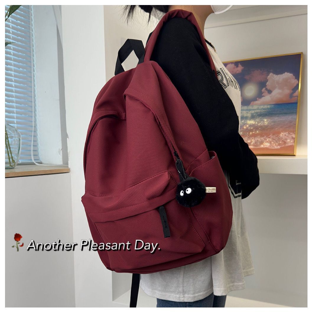 2024 new designer backpack with large capacity and simple solid color for girls and boys