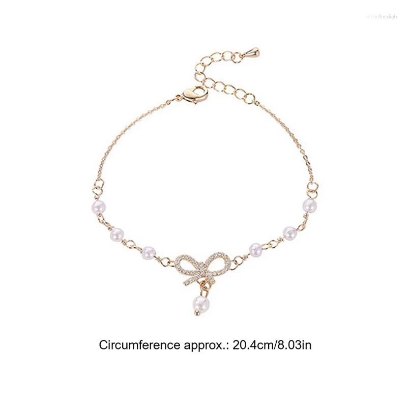 Fashion Charm Bracelets for Women 2024 - Bow Pearls Bracelet, High Quality Crystal, Thin Chain Jewelry 4