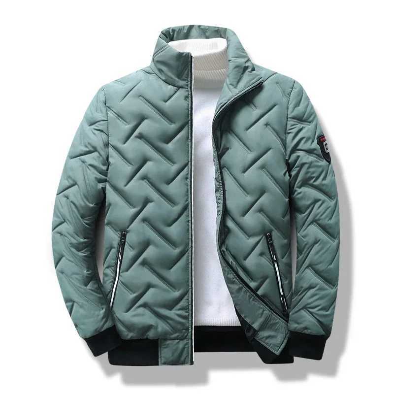 Mens winter new standing collar cotton dress casual short trend thick warm baseball cool jacket Y240925
