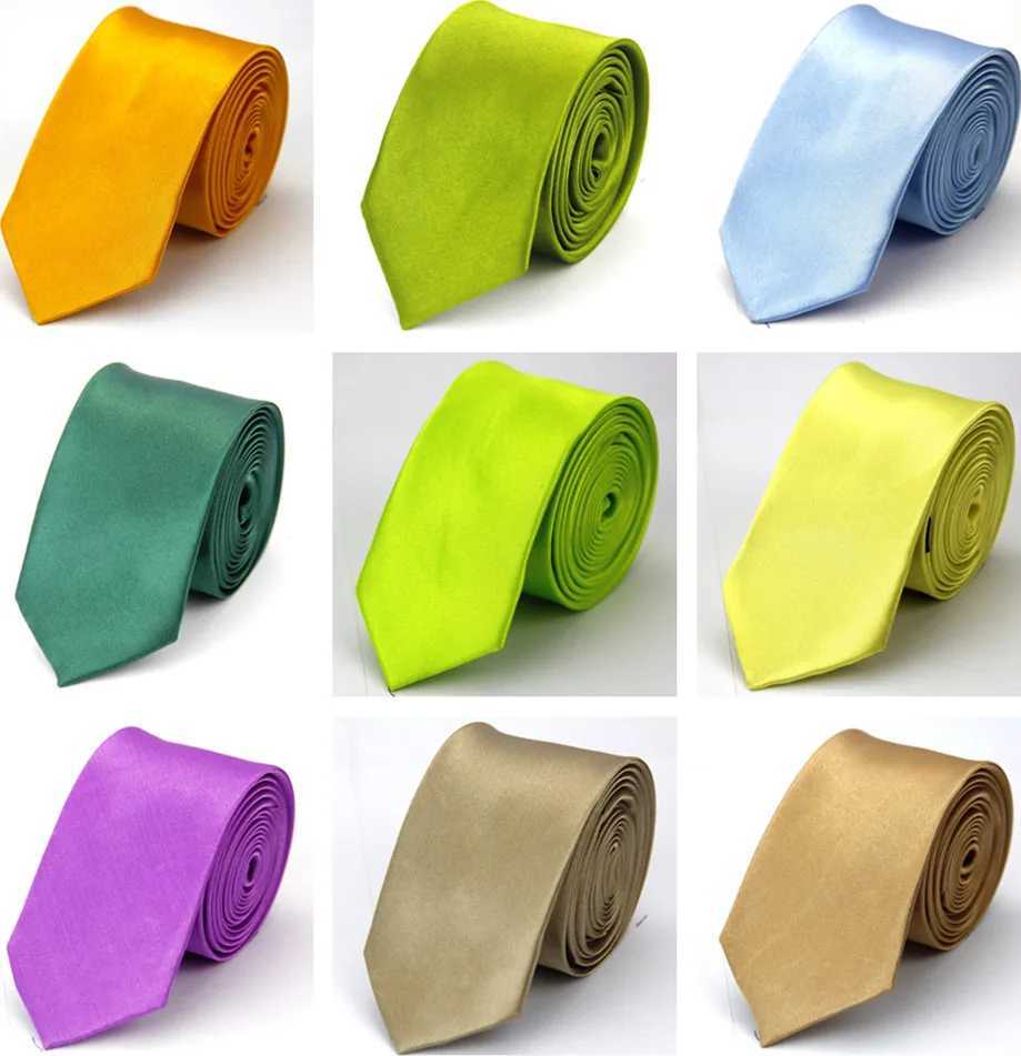 Mens narrow neck tie 5cm 2-inch ultra-thin wedding black and white red brown purple mens ten neck tie Y240925