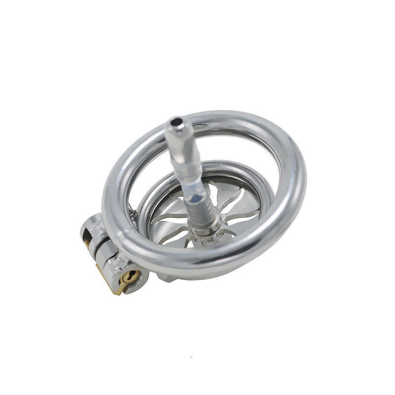 Colorful stainless steel chastity lock with catheter flat CB chastity device penis cage adult toy for outdoor wear male