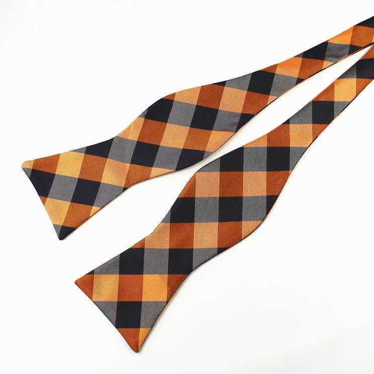 Ricnais mens self-adhesive bow adjustable bow 100% silk self-adhesive bow Paisley dot striped tie for wedding parties Y240925