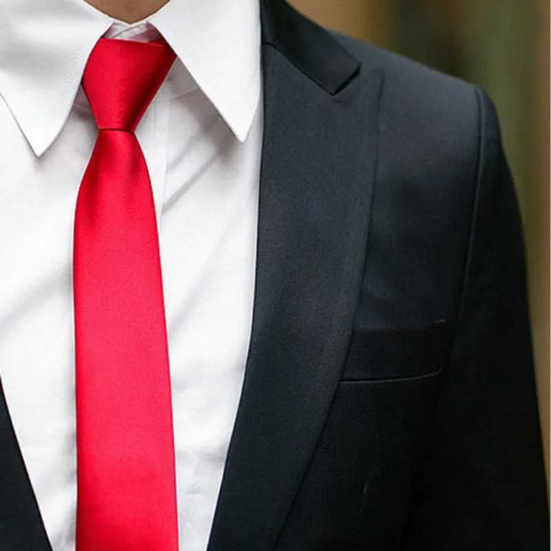 Fashion 5CM Skinny Slim Narrow Ties for man Solid Color Black Red Blue Patterns Necktie For mens Neck Tie Neckwear X2504071
