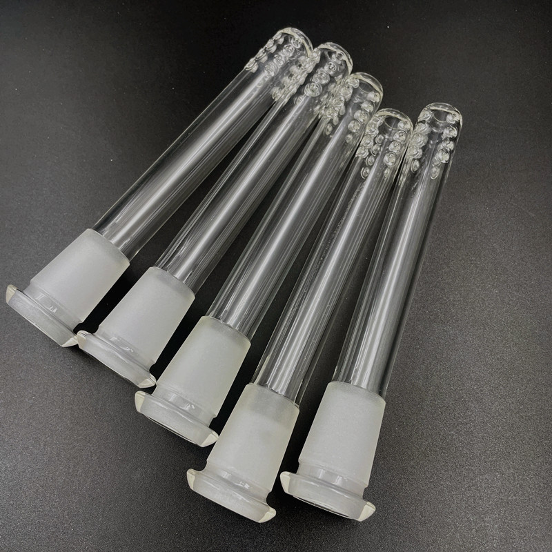 Fire Cut 14mm Glass Bong Downstem Diffuser 18mm to 14mm Hookah Diffused Percolated Downstem Replacement Water Pipe Down Stem 14/18 with Tiny Holes YAREONE Wholesale