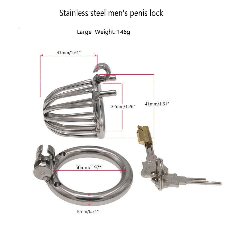 Qiqu Stainless Steel Chastity Lock Penis Cage Binding Alternative Sexual Tools Passionate Lower Body Training Adult Toys