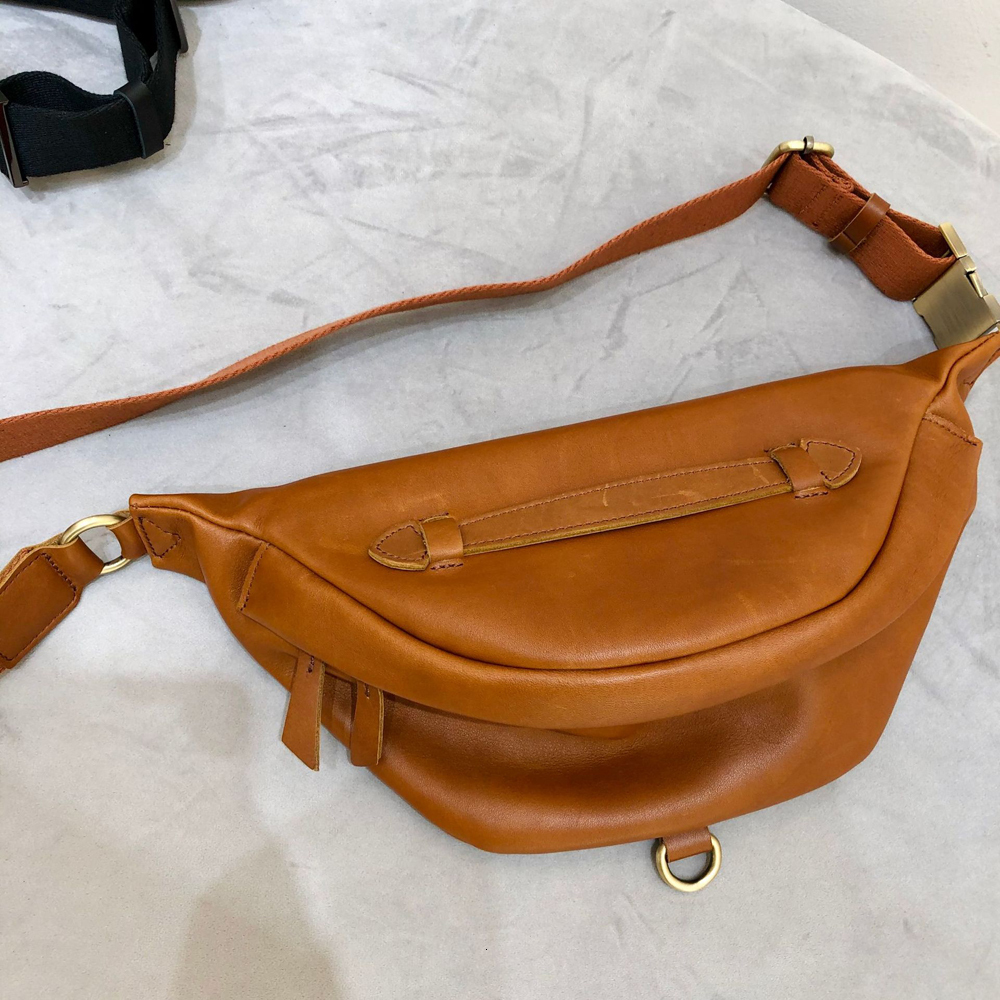 Cool Genuine Leather Chest Bag For Woman Moto Car Crossbody Pac High Quality Cowhide Female General Belt Saddle Shoulder Bags