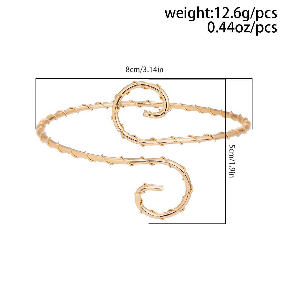 Ingemark Simple Wrap Circle Geometric Open Cuff Bangles for Women Vintage Goth Hollow Spiral Arm Bracelets Couple Jewelry GiftX240925