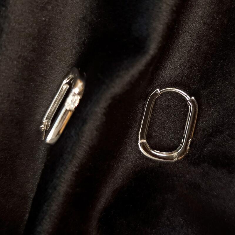 2024 Brand Simple Sterg Sier Moissanite Dia Women's Clip-On Earrings