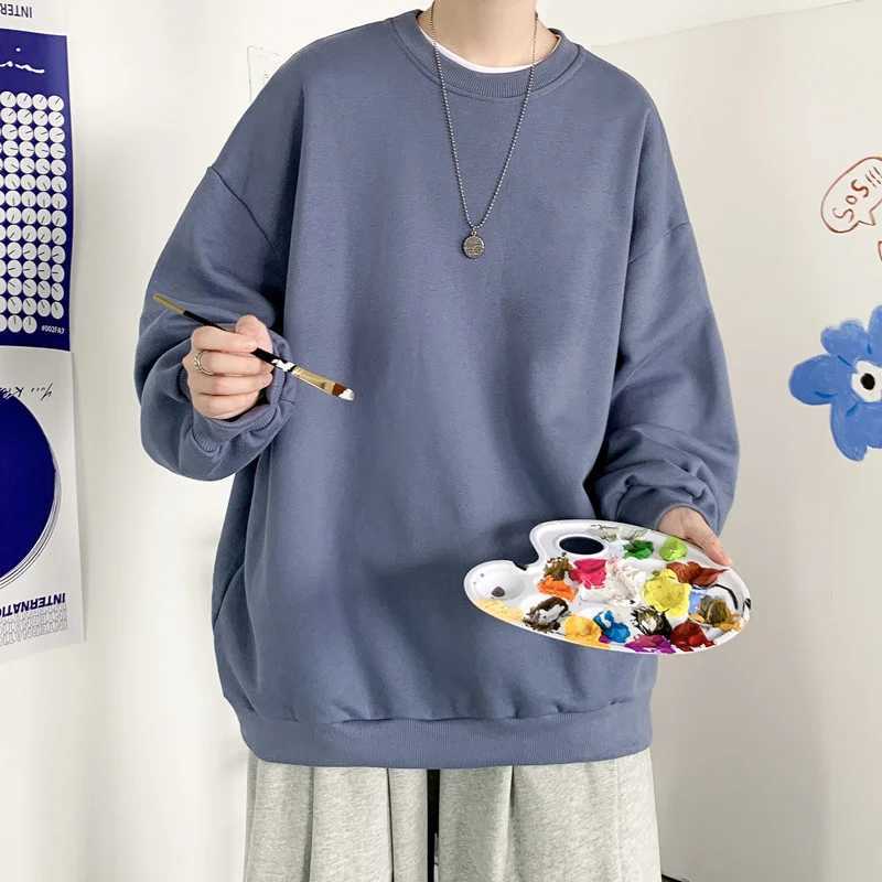 Mens Autumn Winter Hooded Sweatshirts Fashion Brand Loose Round Neck Ruffian Hoodie Men Streetwear Warm Long Sleeve HoodiesX240925