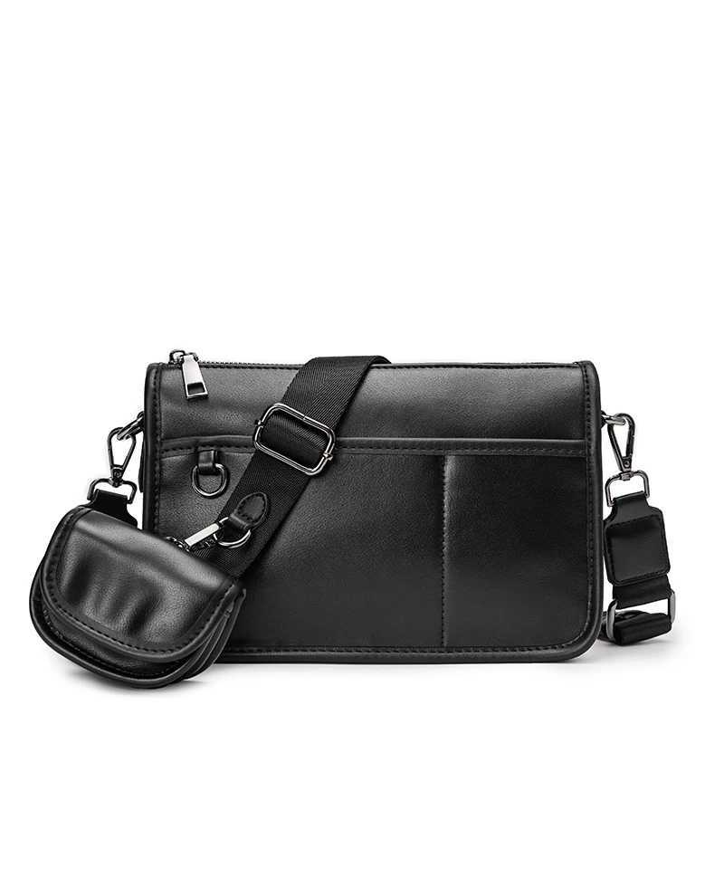 Luxury Leather Brand Bag New 2024 Mens Bag Male Business Handbags With Small Purse Shoulder Crossbody Bag Postman Sahels Z240924
